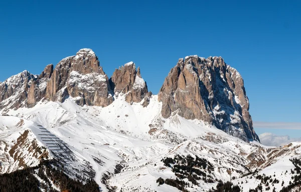 Dolomites Alpes - surplombant le groupe Sella à Val Gardena. Italie — Photo