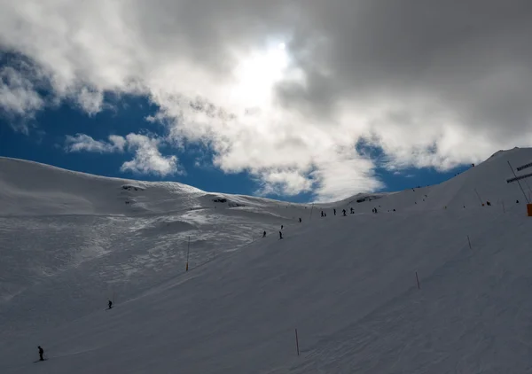 Alpy Dolomity - výhled na skupinu Sella ve Val Gardeně. Itálie — Stock fotografie