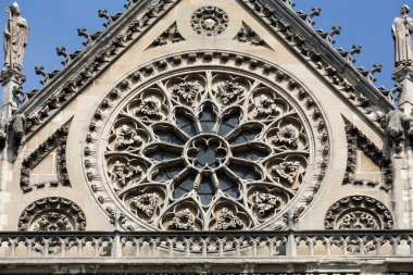 Notre Dame Paris gül pencere ile Güney cephe