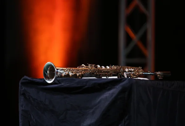 Saksofon sopranowy muzyki jazzowej instrumentu — Zdjęcie stockowe