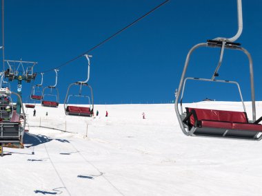 Dolomites Alps - Val Gardena Sella grubunda bakan. İtalya