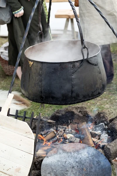 Krakow, Polen. Knight camp under traditionell medeltida festival — Stockfoto