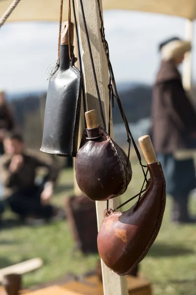 Cracow, Poland. Knight camp during the traditional Medieval festival — Stock Photo, Image