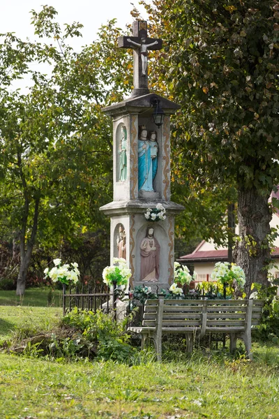 Old Wayside shrine in Siepraw near Cracow. Poland — Stock Photo, Image