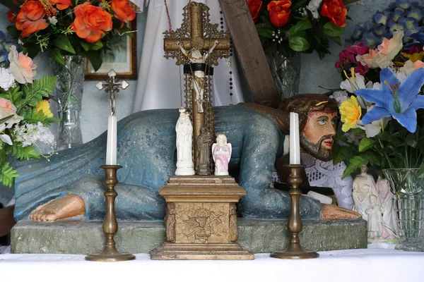 Old Wayside shrine in Siepraw near Cracow. Poland — Stock Photo, Image