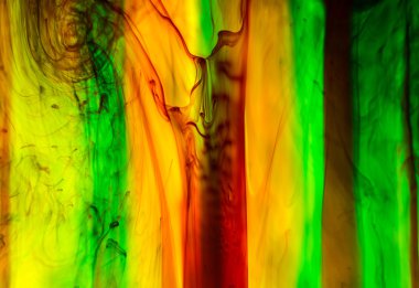 Akrilik renkler ve mürekkep su. arka plan.