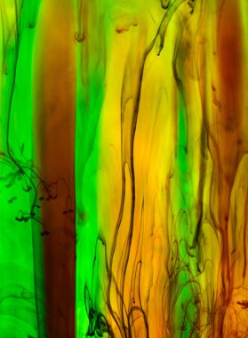 Akrilik renkler ve mürekkep su. arka plan.