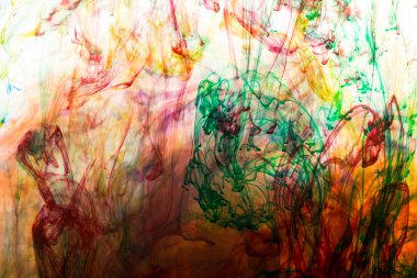 Akrilik renkler ve mürekkep su. arka plan.