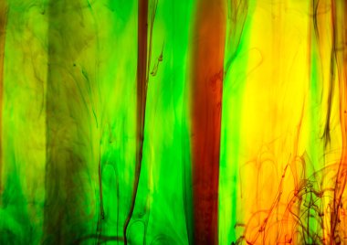 Akrilik renkler ve mürekkep su. arka plan.