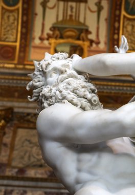 baroque marble sculptural group by Italian artist Gian Lorenzo Bernini, Rape of Proserpine in Galleria Borghese, Rome, clipart