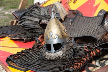 Krakov, Polonya. Knight kampı geleneksel Ortaçağ Festivali sırasında