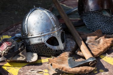 Krakov, Polonya. Knight kampı geleneksel Ortaçağ Festivali sırasında