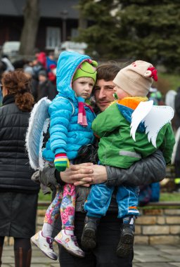 : Kış Festivali melek taşra kasabasında. Uzun yıllardır orijinal bu şekilde ülke şehir kendisi turistler önce teşvik etmektedir. Lanckorona, Polonya