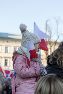 Cracow, Main Square - The demonstration of the Committee of the Protection of Democracy / KOD/