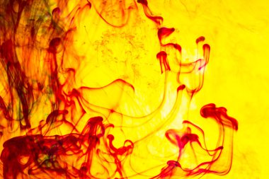 Akrilik renkler ve mürekkep su. arka plan.