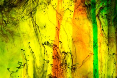 Akrilik renkler ve mürekkep su. arka plan.