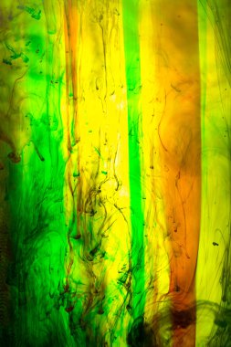 Akrilik renkler ve mürekkep su. arka plan.