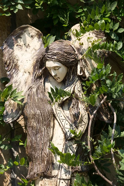 Statue en bois sculpté d'ange — Photo