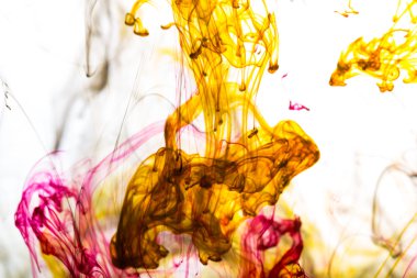 Akrilik renkler ve mürekkep su. arka plan.