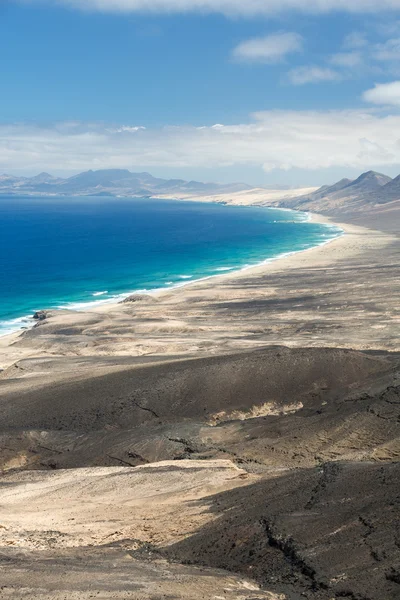 Cofete beach, Visa från Jandia halvön, Fuerteventura, Kanarieöarna, Spanien — Stockfoto