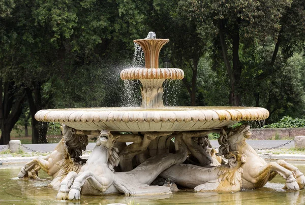 ボルゲーゼ公園の庭園の噴水。ローマ、イタリア — ストック写真