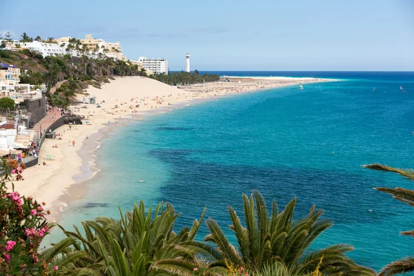 Praia Playa de Sotavento, Canary Island Fuerteventura, Espanha — Fotografia de Stock