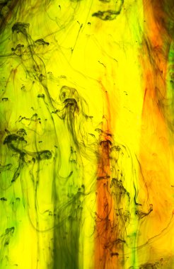 Akrilik renkler ve mürekkep su. arka plan.