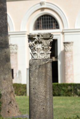 Roma, İtalya, Diocletian hamamları kalıntıları Antik Roma sütun