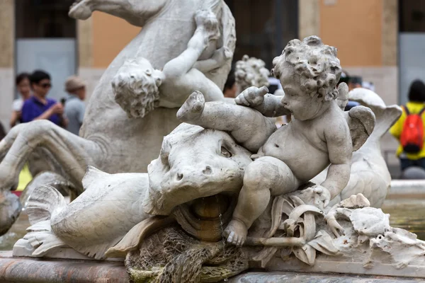 Piazza Navona fontän av Neptun — Stockfoto