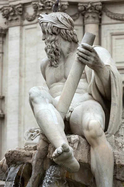 De fontein van de vier rivieren - piazza navona, rome — Stockfoto