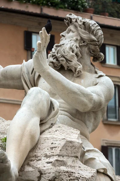 Fontänen av de fyra floderna - piazza navona, Rom — Stockfoto