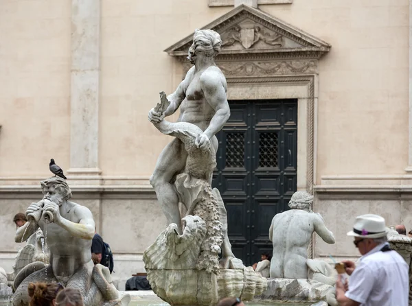 Fontana del Moro (Moor Fountain) in Piazza Navona. Rome, Italy — Stock Photo, Image