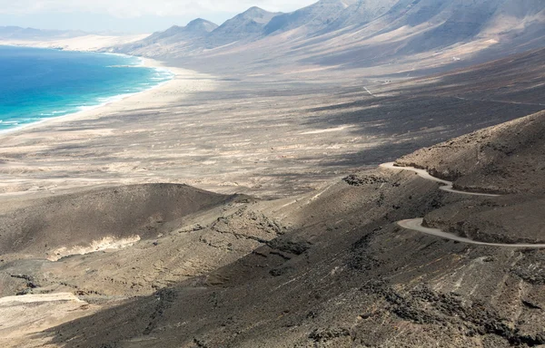 Playa Cofete, vista desde la península de Jandia, Fuerteventura, Islas Canarias, España — Foto de Stock