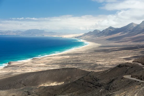 Cofete beach, Visa från Jandia halvön, Fuerteventura, Kanarieöarna, Spanien — Stockfoto
