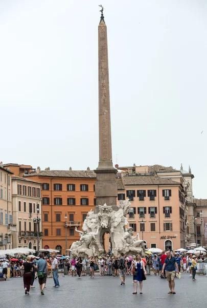 Η κρήνη των τεσσάρων ποταμών - piazza navona, Ρώμη, Ιταλία — Φωτογραφία Αρχείου