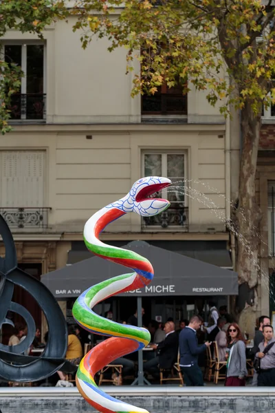 Stravinsky Fountain in Paris near the Arts Centre Pompidou — Stock Photo, Image