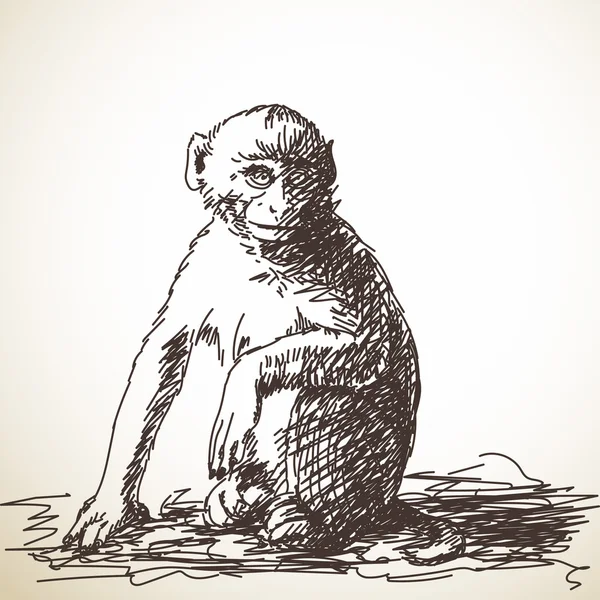 Mono dibujado a mano — Vector de stock