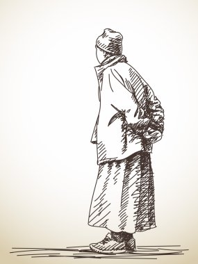 Arkadan Tibet erkek kroki