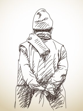 Adam arkadan taslağını