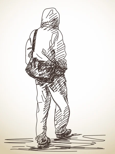 Эскиз ходячего человека — стоковый вектор