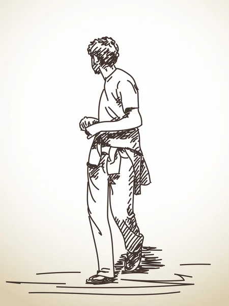 Croquis de l'homme marchant — Image vectorielle