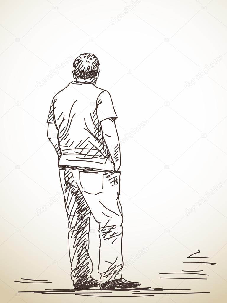 Standard standing pose  Person drawing Person standing reference drawing  Human sketch