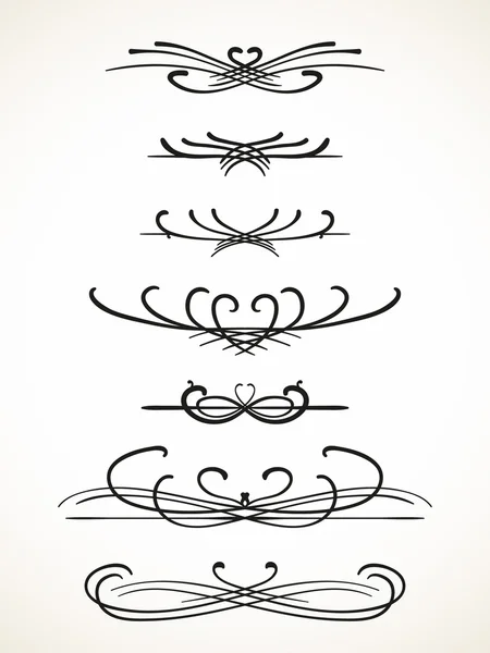Kalligrafikus vonal oldal dekoráció — Stock Vector