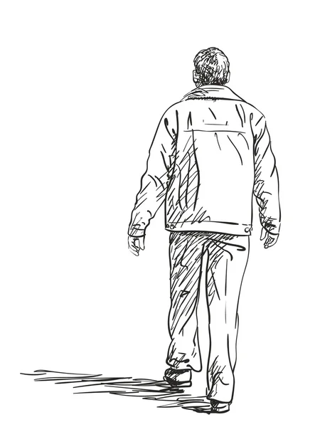 Croquis de l'homme marchant — Image vectorielle