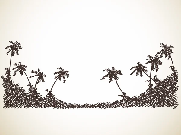 Silhouet van palmbomen — Stockvector