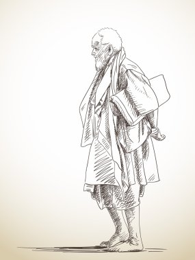 Yalınayak yürüme adam