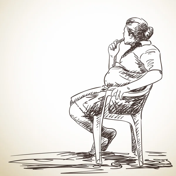 Homme assis sur la chaise — Image vectorielle