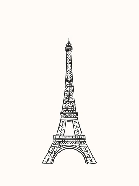 Skiss Eiffeltornet Paris Frankrike Handritad Vektor Illustration — Stock vektor