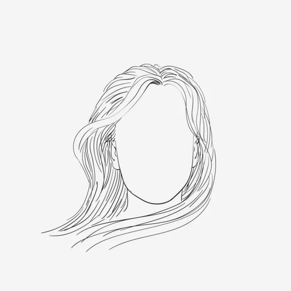 Διάνυσμα Σκίτσο Του Κεφαλιού Της Γυναίκας Χωρίς Πρόσωπο Χέρι Ζωγραφισμένα — Διανυσματικό Αρχείο