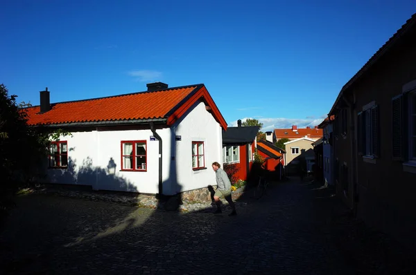 Vasteras Schweden Oktober 2018 Die Sonne Scheint Auf Das Kleine — Stockfoto